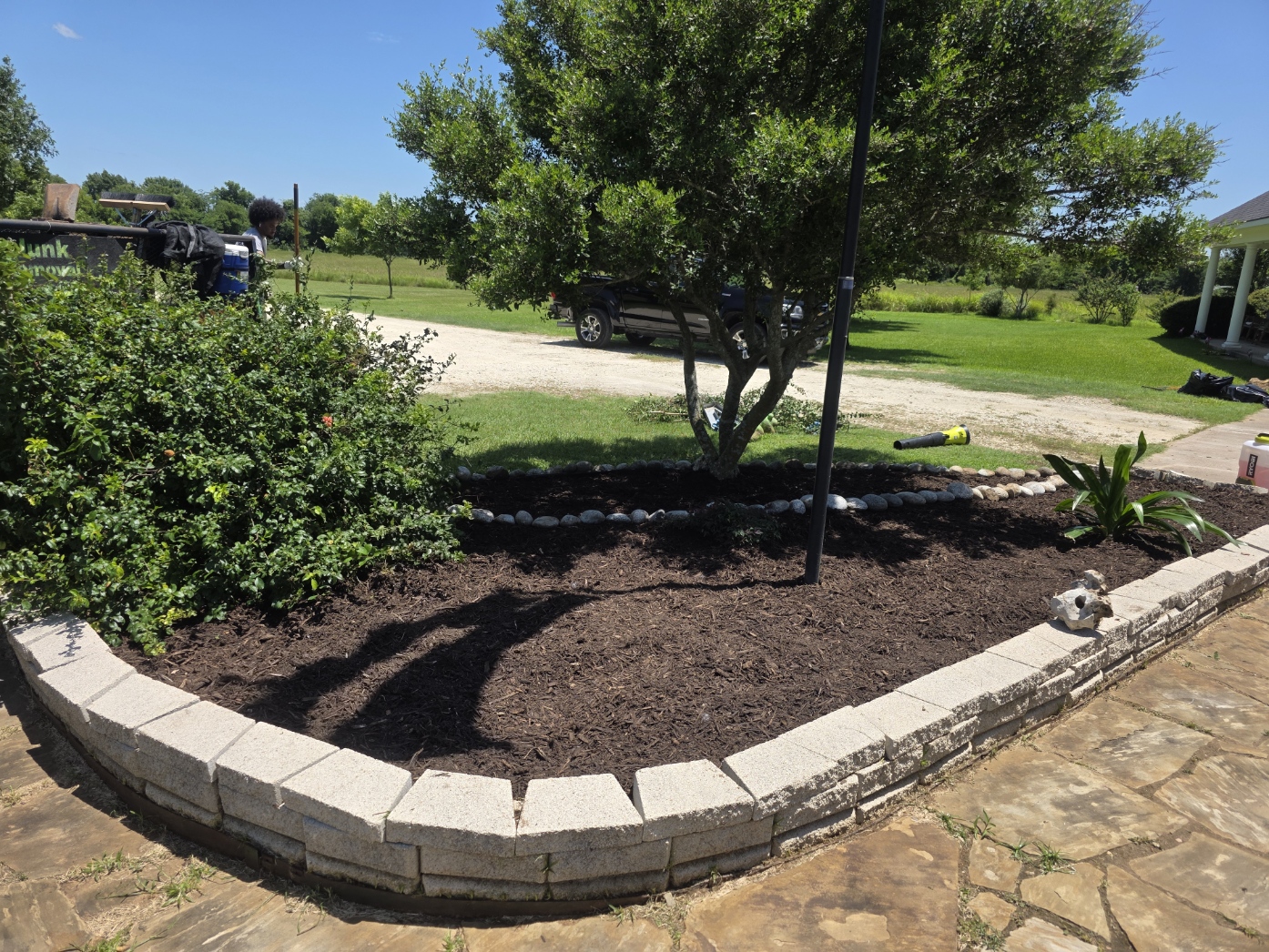 After: fresh mulched bed